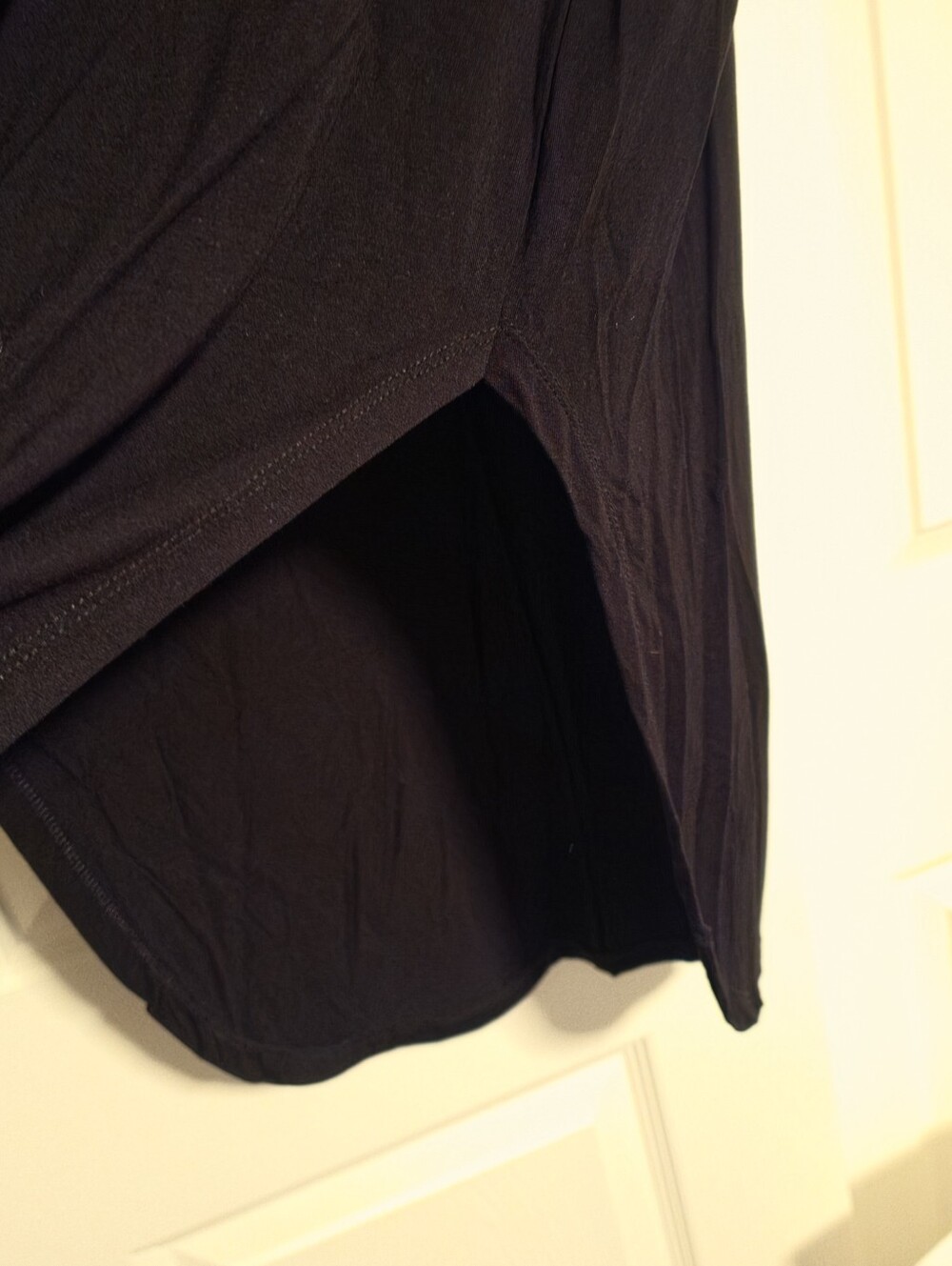 Yelete Black Short Sleeve Midi Dress with Pockets - Picture 3 of 4